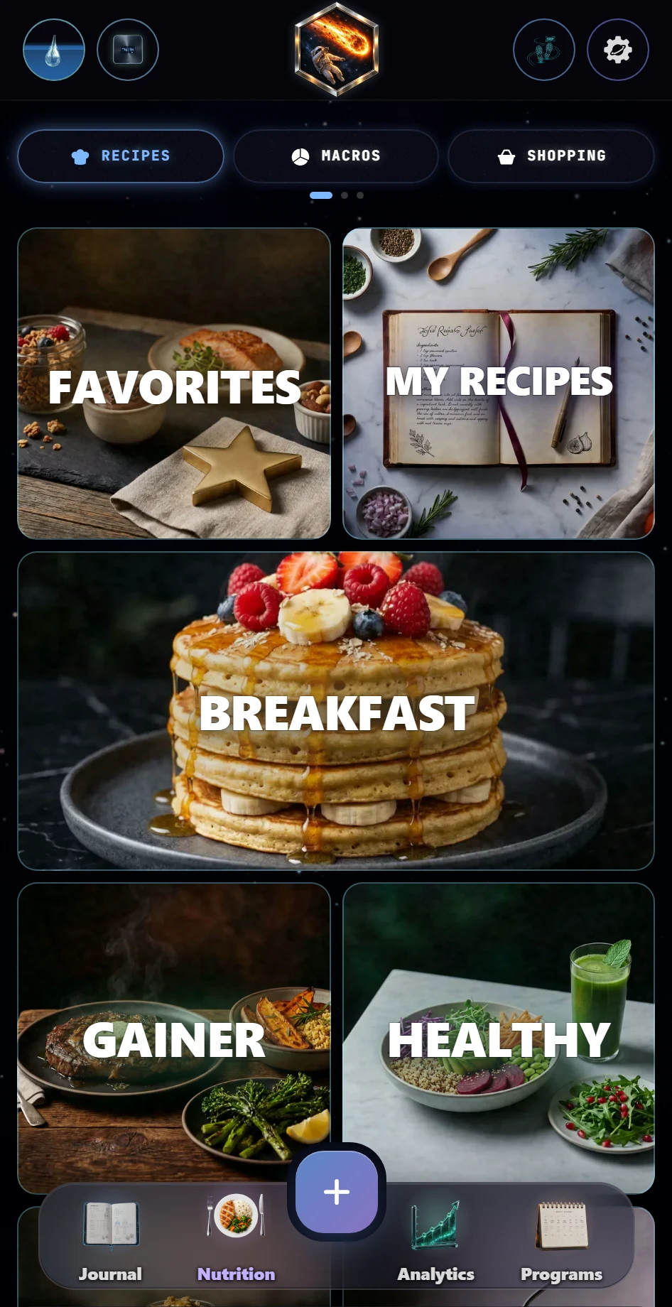 Recipe categories with photos